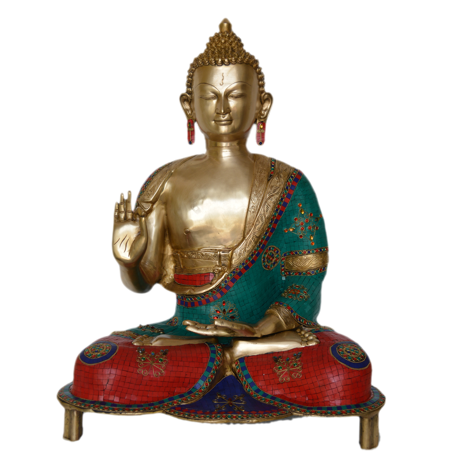 Bel XXL Buddha SWK 33013-a in bronzo personaggio 53cm statua grande busto 